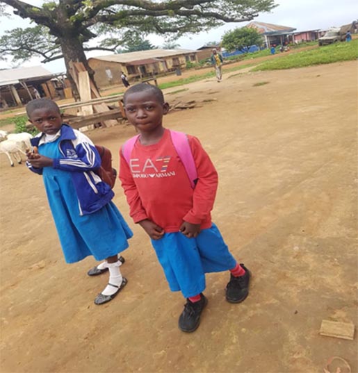 Stella and Blessing driven for school fees of about US$15